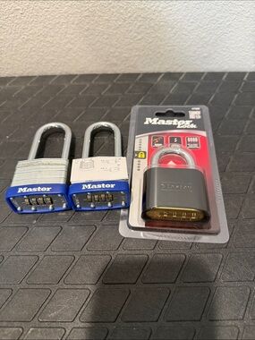 Blue and Gray Combination Padlocks - Set of 3